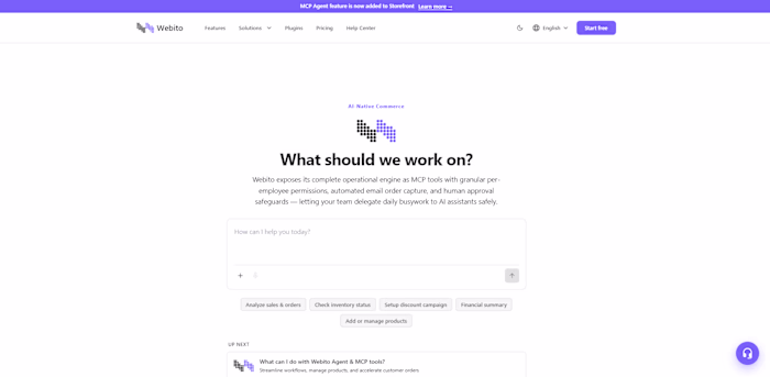 Webito — Multi-Tenant Commerce & AI Agent Platform