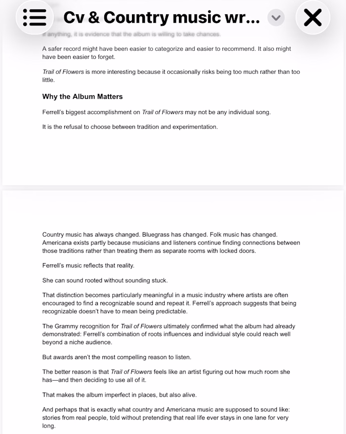 I wrote a cover letter