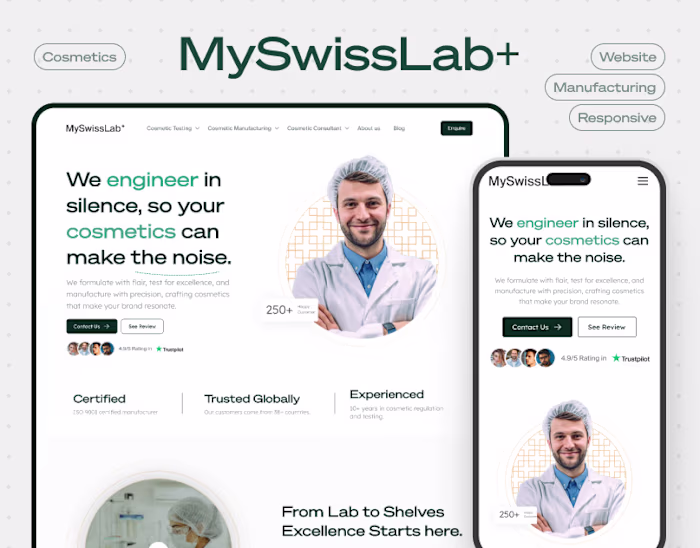 Cosmetics Manufacturing Modern Website Design on Behance