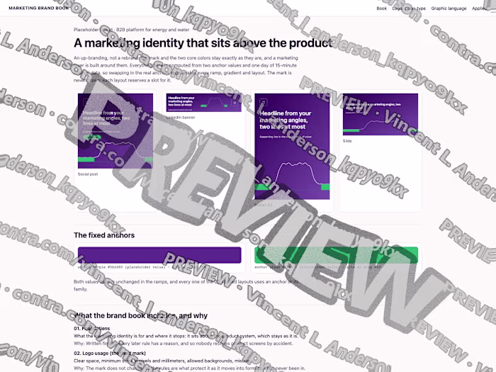 Marketing identity layer and brand book