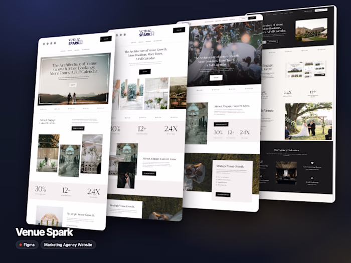 Venue Spark | Figma Website Design for a Venue Agency