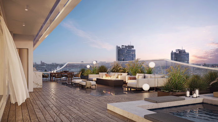 Penthouse Terrace with Jacuzzi, Lounge & Outdoor Kitchen