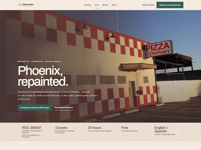 Chromatic — a custom website for painting & murals