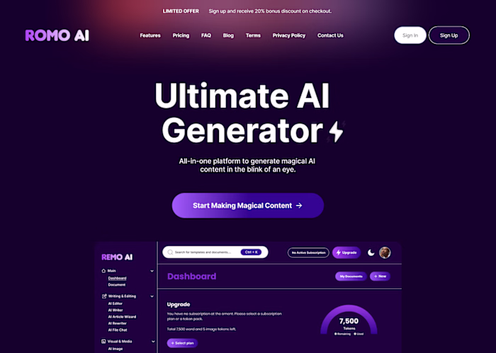 Day 3 of My Design Challenge 🚀 Here’s a redesign of ROMO AI...