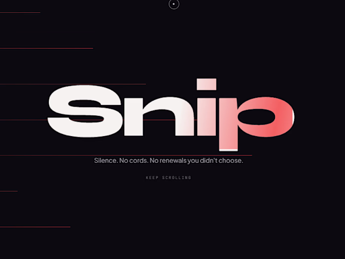 Snip, Subscription Killer Landing Page
Designed