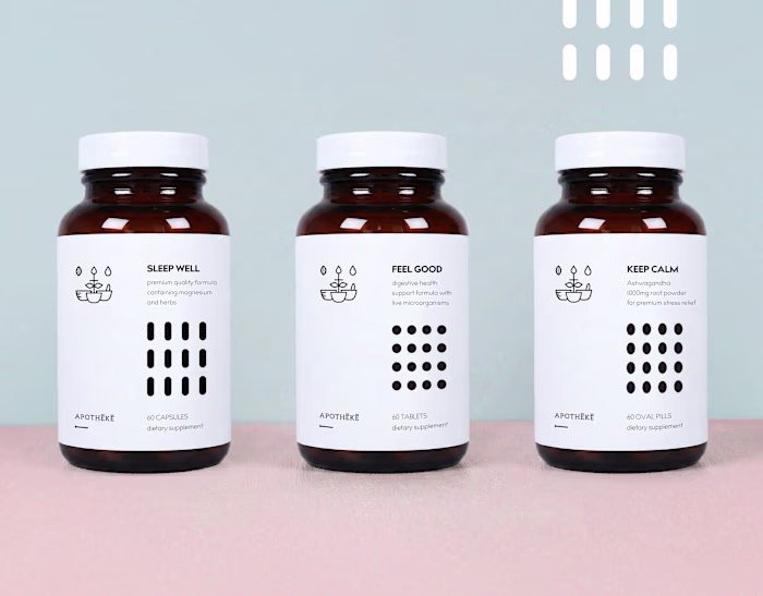 Apotheke (supplement branding & packaging)