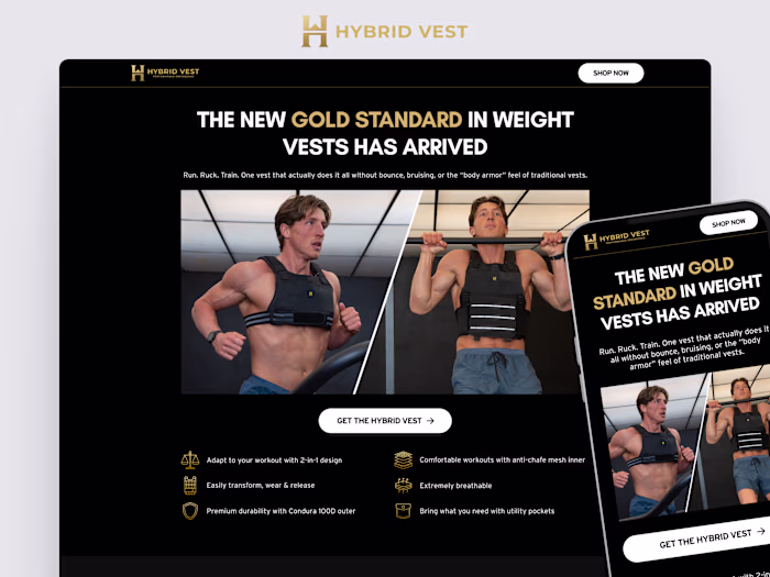 Hybrid Vest - Landing Page Design