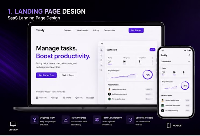 Taskly SaaS Platform: Boost Productivity & Team Collaboration