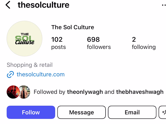Instagram Profile ( The Sol Culture )