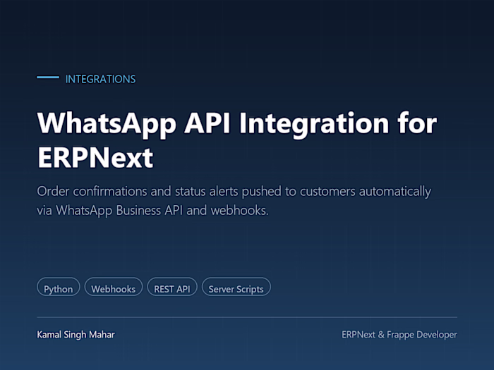 WhatsApp API Integration for ERPNext