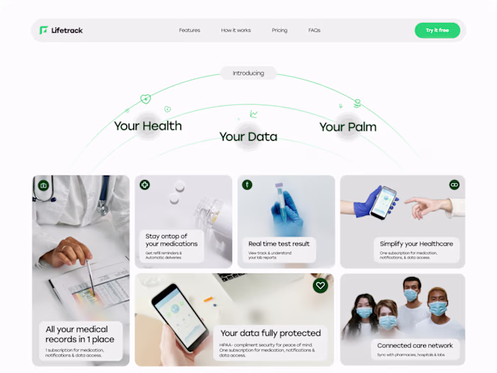 Lifetrack landing page