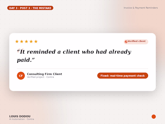 “It reminded a client who