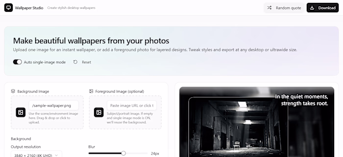 Wallpaper Studio A responsive wallpaper browsing web app bui...