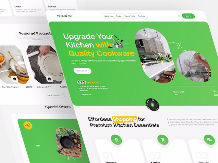 GrocerEase Landing Page UI/UX Design
