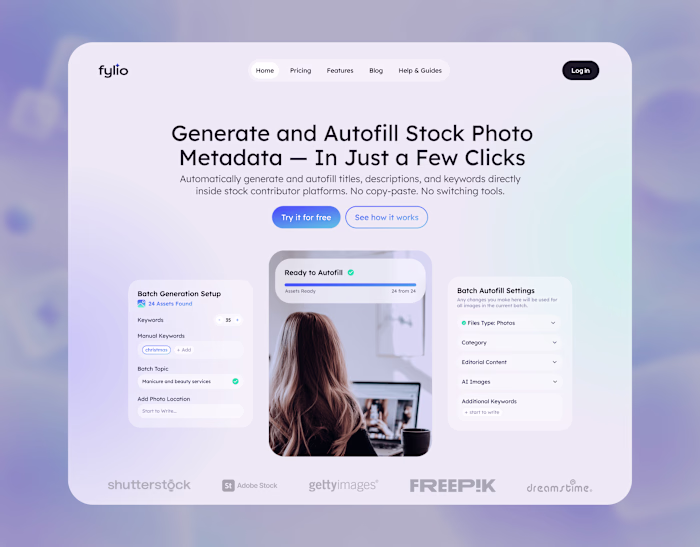 Fylio — AI SaaS Website Design for Stock Contributors