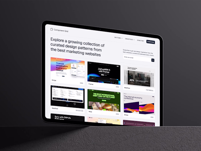 Component Grid - Design inspiration library