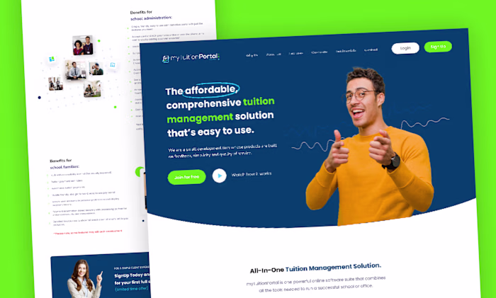 #LANDINGPAGE design for MY TUITION PORTAL