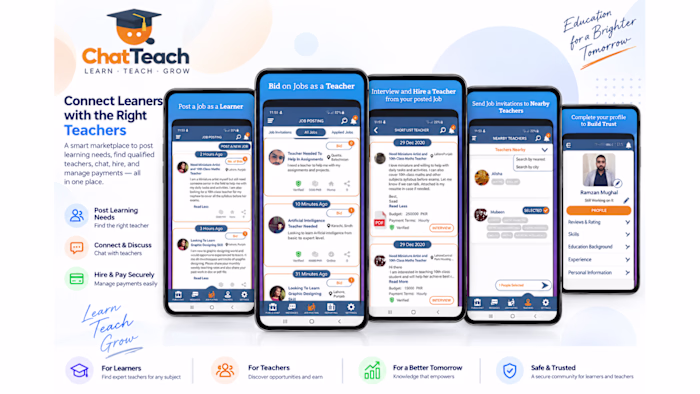 ChatTeach | Student & Teacher Learning Marketplace Mobile App