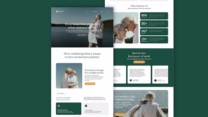 Arcuri & Associates – Insurance Landing page Redesign