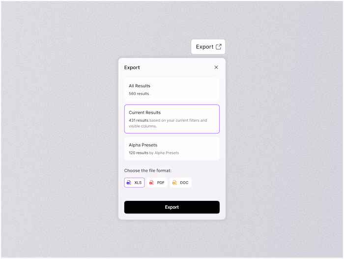 Export Options in B2B SaaS
