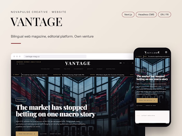 VANTAGE (vantage-mag.co). Bilingual web magazine