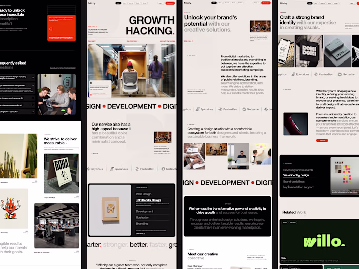 Marketing agency website design. Design in Figma, developmen...