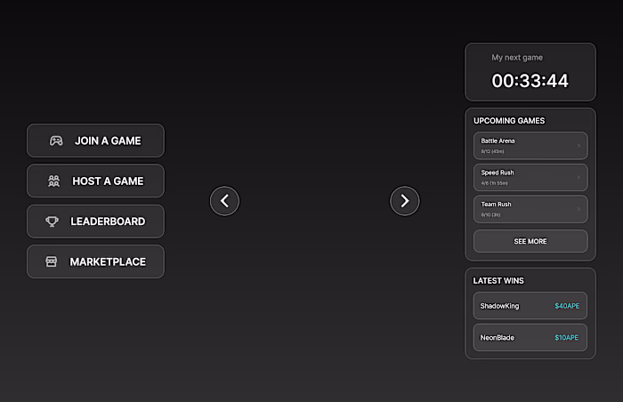 Game UI for web3 game