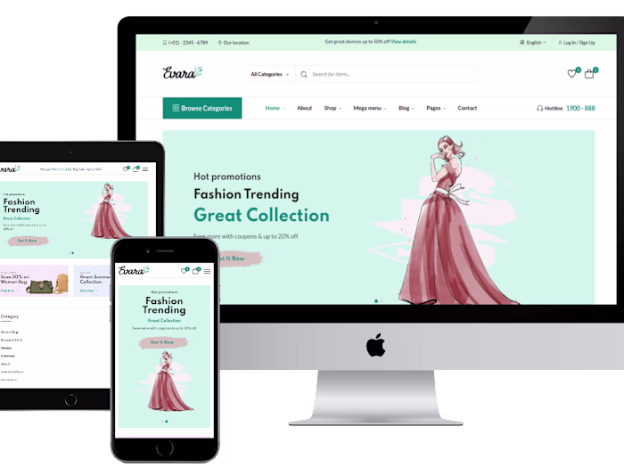 Evara built with Bootstrap 5, HTML5, CSS3 & Jquery