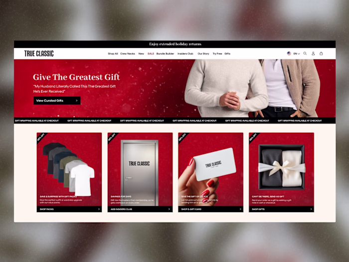 TrueClassic | Holiday Shopify