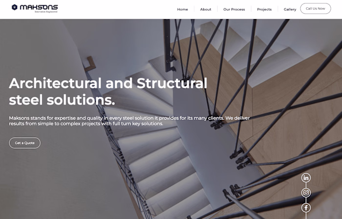Architectural Steel Firm Website Redesign