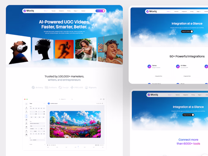 Moviq – AI Text-to-Video SaaS Framer Template