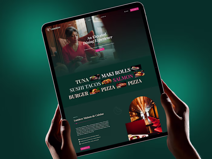 Lumière – Restaurant Table Booking Wix Template