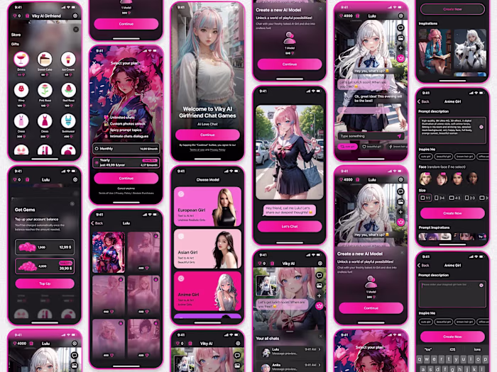 Viky AI Chat Games — iOS App Design