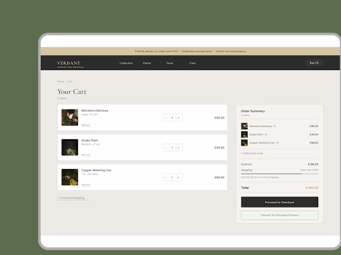 Verdant — E-commerce Checkout Flow