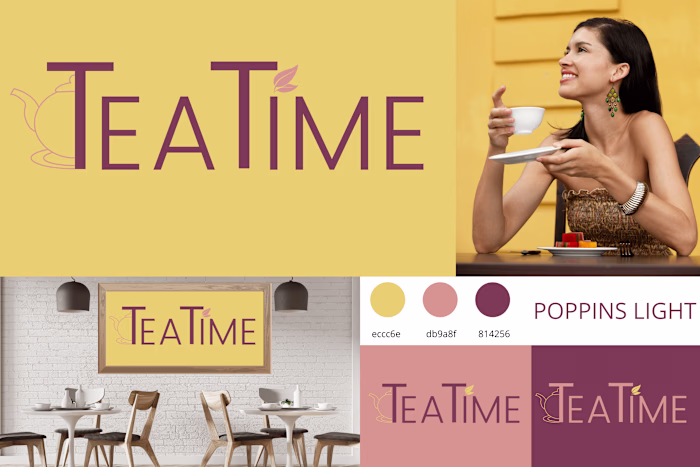 Tea Time Cafe Logo Concept