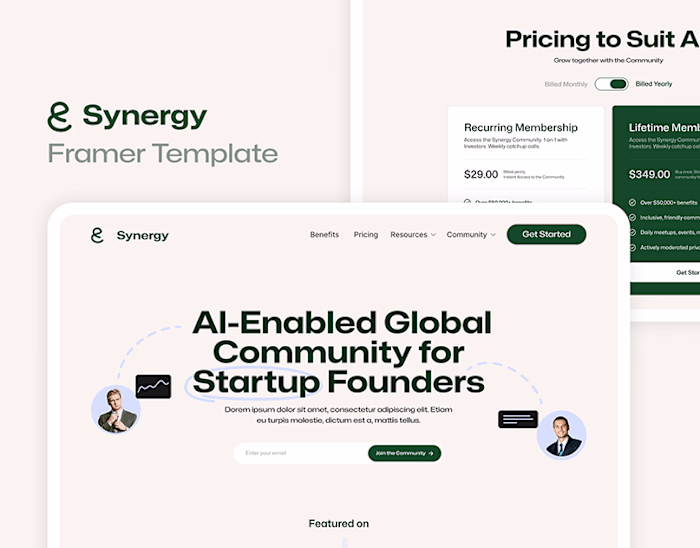 Synergy : AI & SaaS | Framer Landing Page