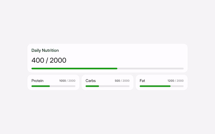 🙌 Nutrition Tracker - Card Layout