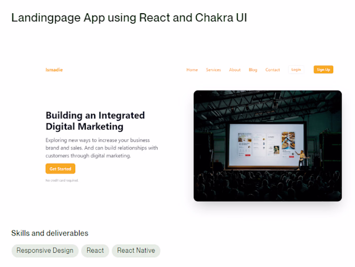 Build Landingpage using React and Chakra UI -Landigpage 1.0