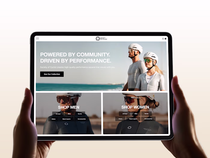 Society of Cyclist: Frictionless E-Commerce Webflow Website