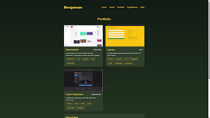 Bergaman — Portfolio & Content Platform