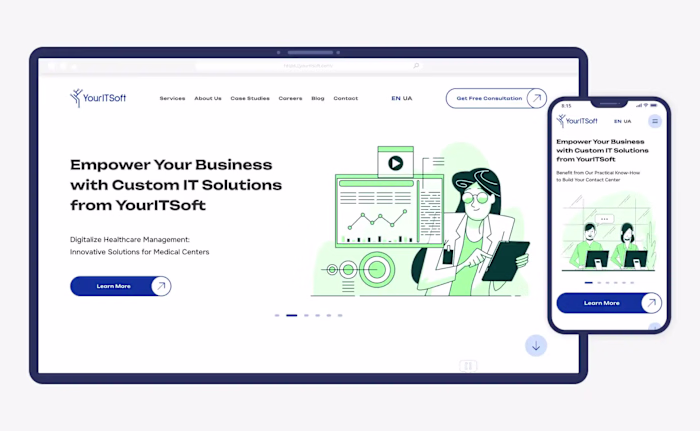 Corporate website design for YourITSoft company