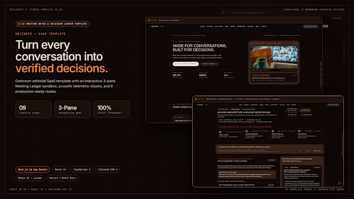 Decinote — AI Meeting Notes & Decision SaaS (Concept Template)