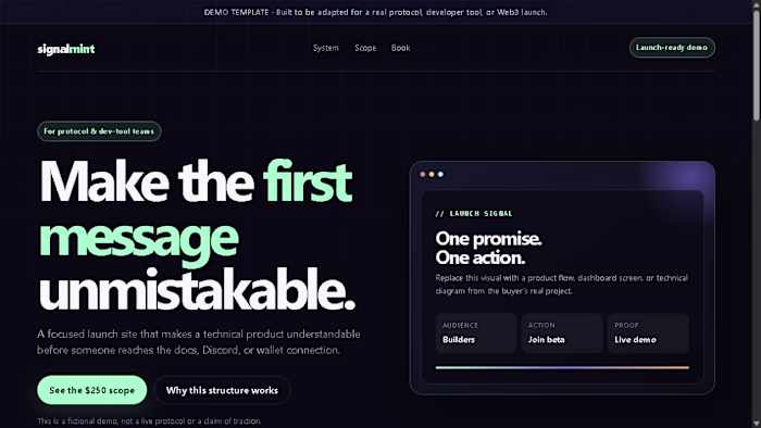 Web3 Protocol Launch Page —