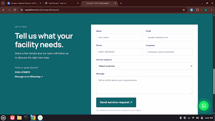 A business website developed for a facility management servi...