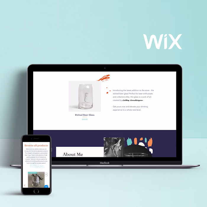 Wix built webshop redesign for Whirl designs