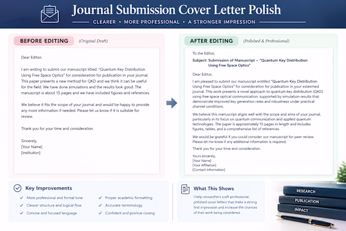 Journal Submission Cover Letter Polish — Before & After