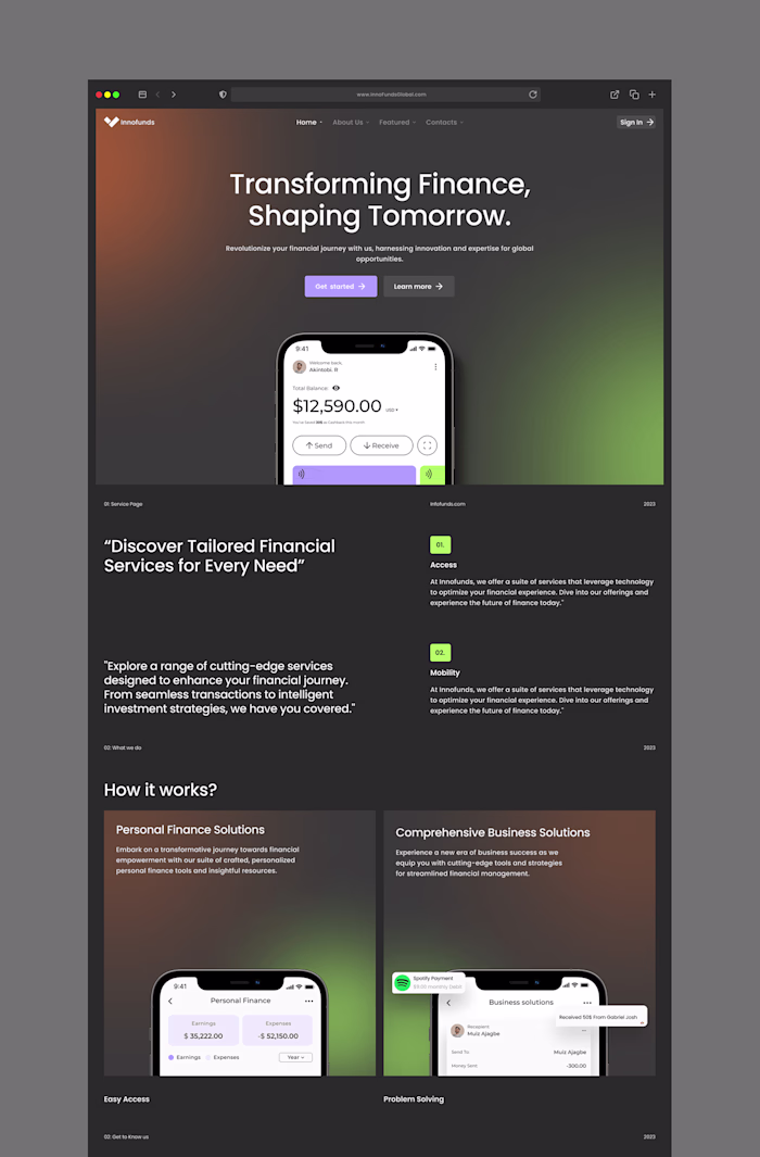 INNOFUNDS[Fintech Website] :: Behance