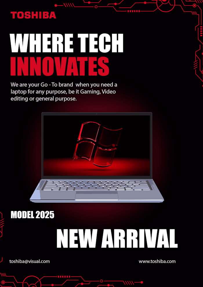 Poster Design Of Toshiba Laptop Designed 20$