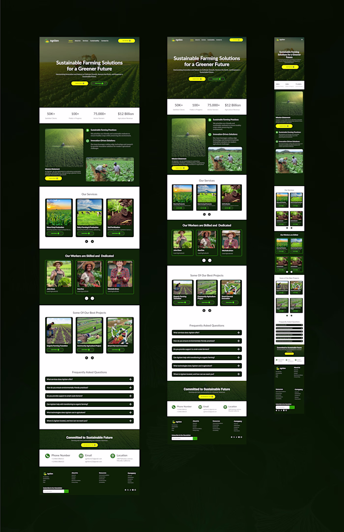 Agriculture/ Farming Landing Page Design