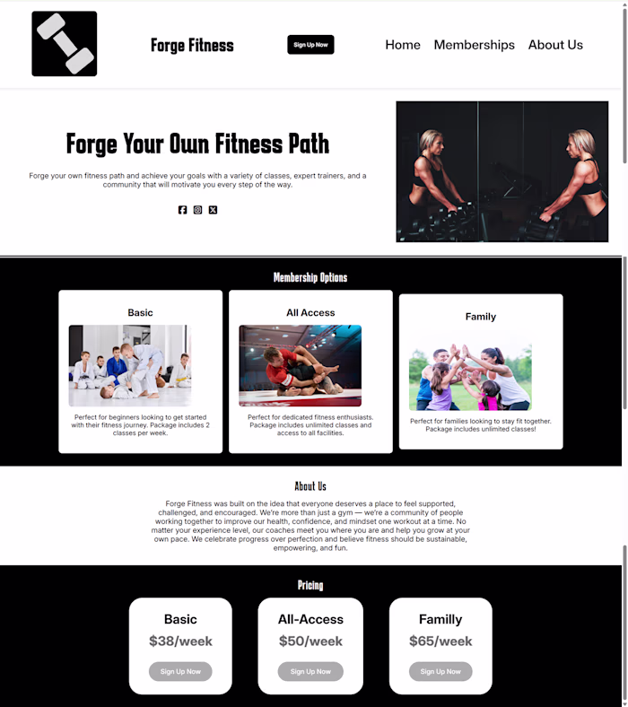 Gym Landing Page